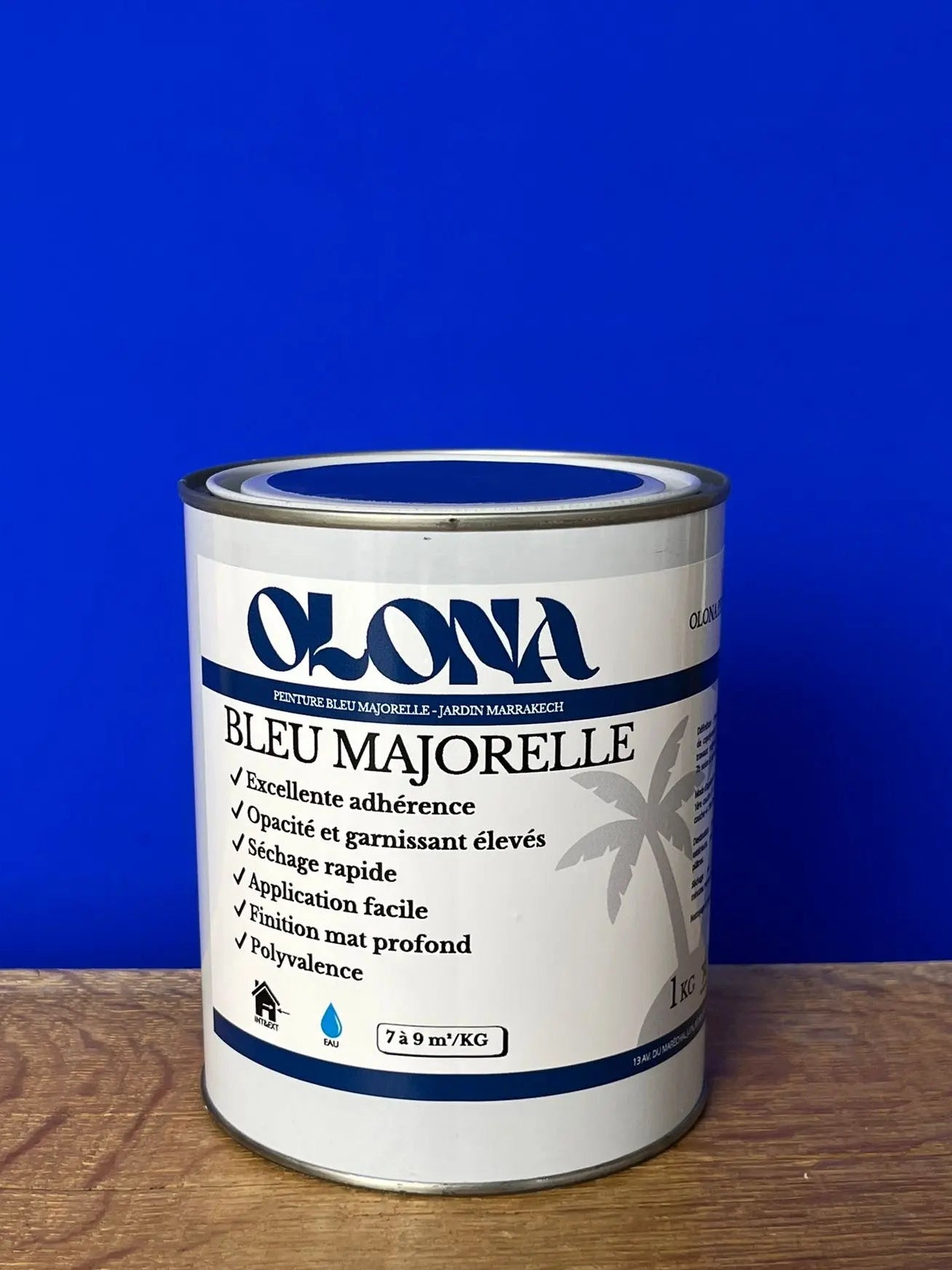 Peinture Bleu Majorelle - Jardin Marrakech - 1 KG - Olona Peinture